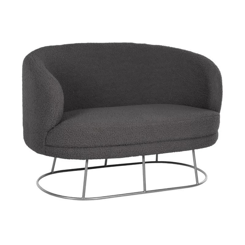 Canapea 2 locuri ARION BOUCLE 130 CM - Gri inchis