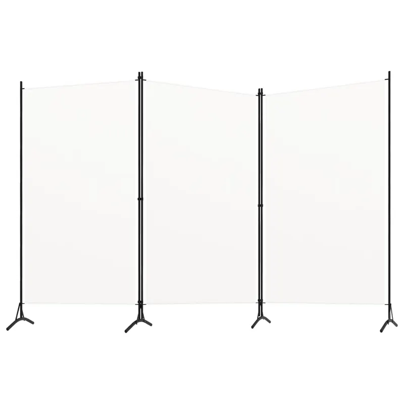 paravan de camera cu 3 panouri, alb, 260 x 180 cm, textil