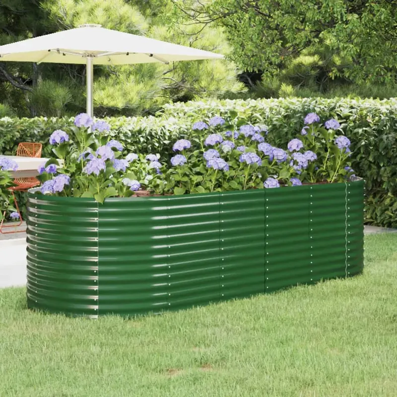Strat inaltat gradina 249x100x68 cm otel vopsit electrostatic