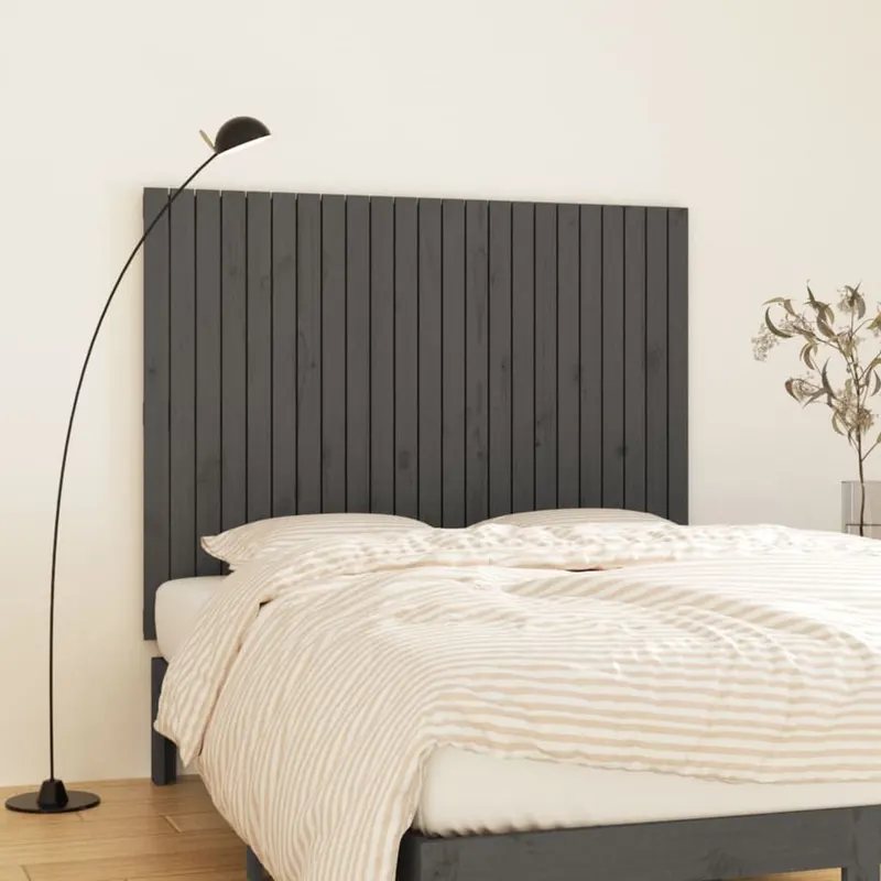 tablie de pat pentru perete, gri, 146,5x3x110 cm lemn masiv pin