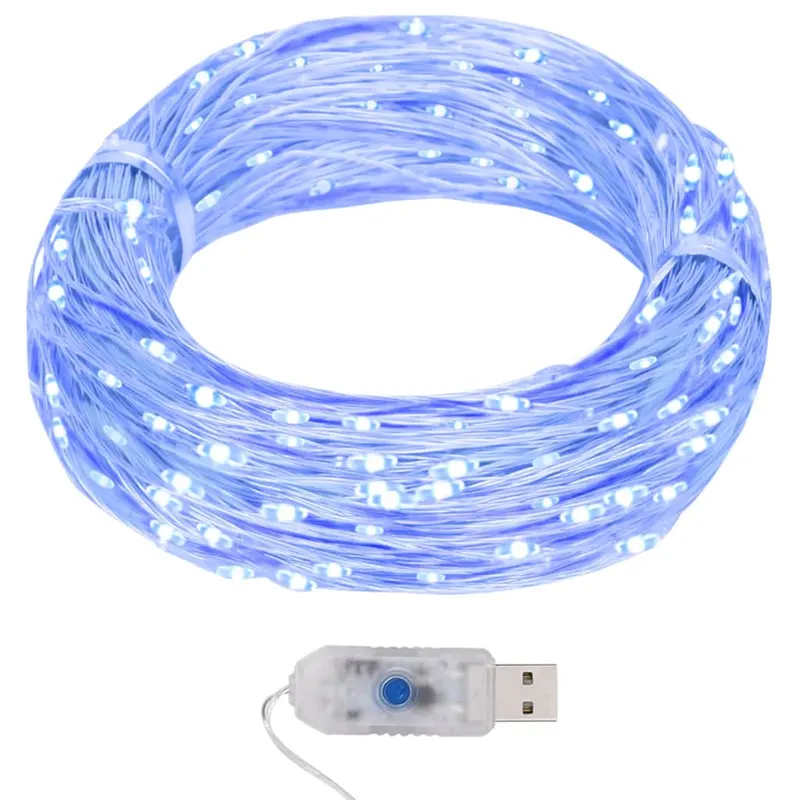 Vidalxl instalatie luminoasa 400 micro led-uri albastru 8 functii 40 m