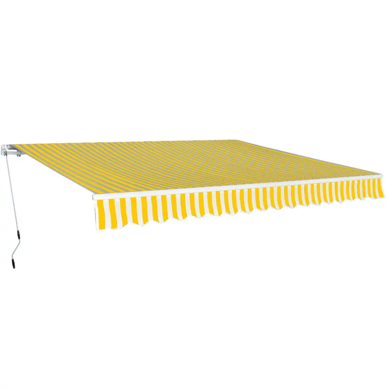 copertina pliabila, actionare manuala, 400 cm, galben/alb