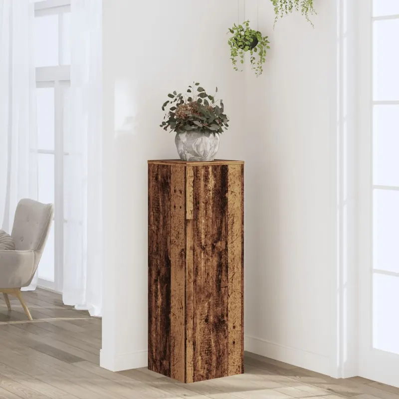 suport de plante, lemn vechi, 33x33x100 cm, lemn prelucrat