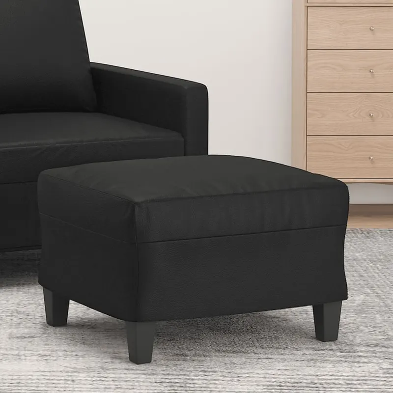 taburet, negru, 60x50x41 cm, piele ecologica
