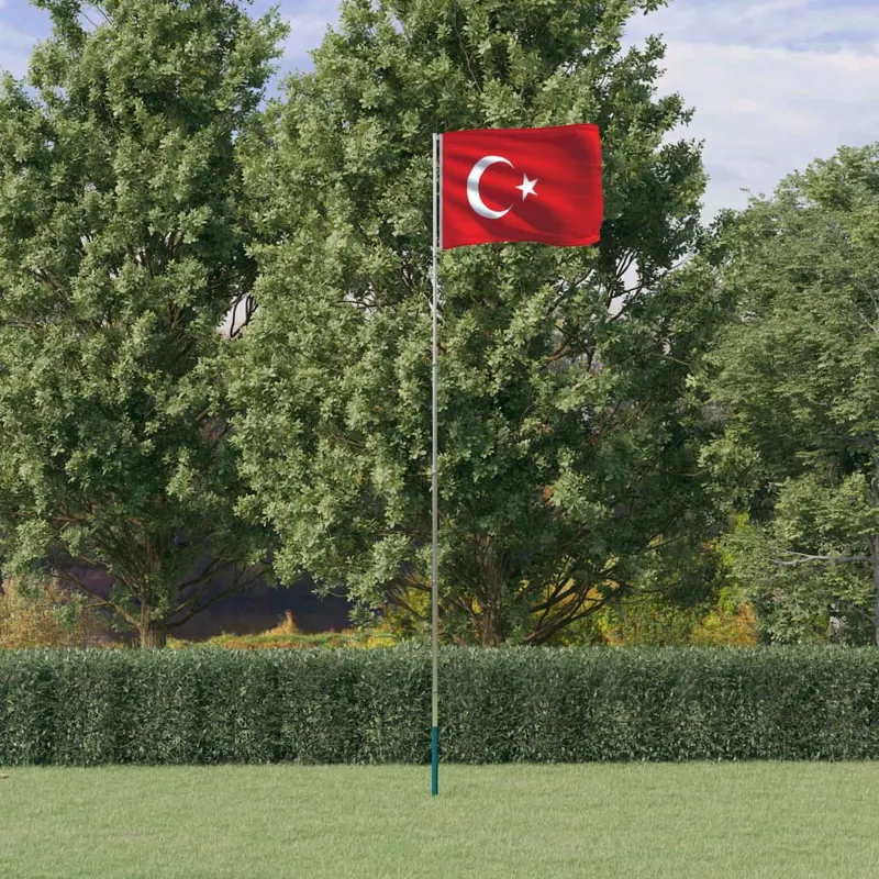 Steag turcia si stalp din aluminiu, 5,55 m