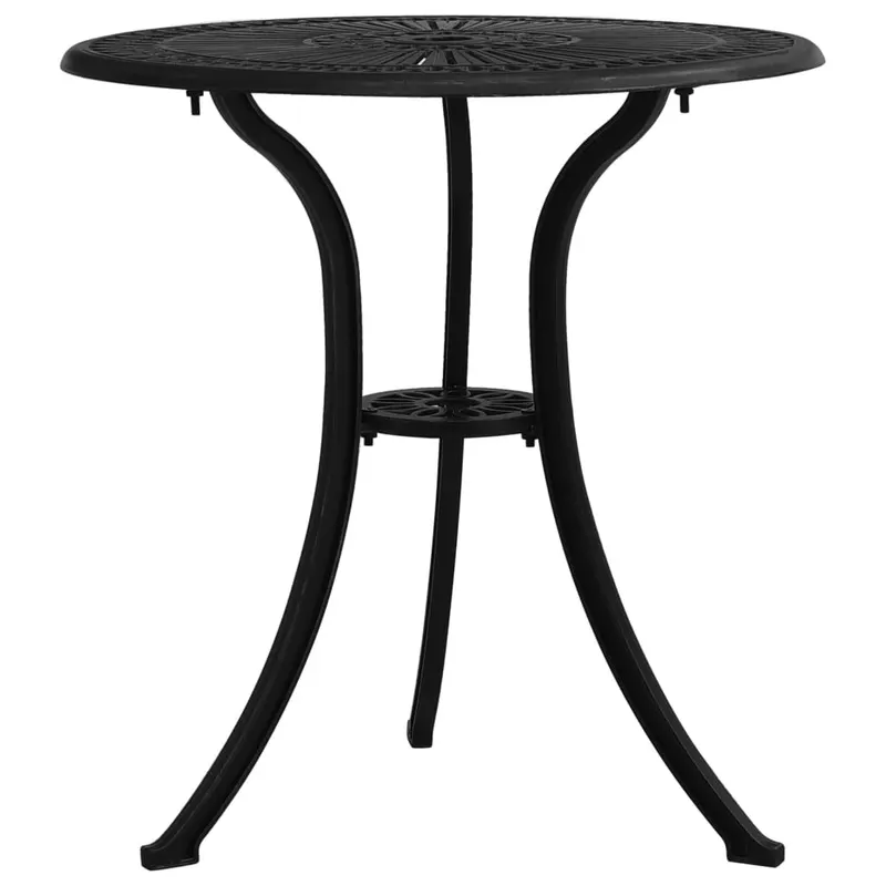masa de gradina, negru, 62x62x65 cm, aluminiu turnat
