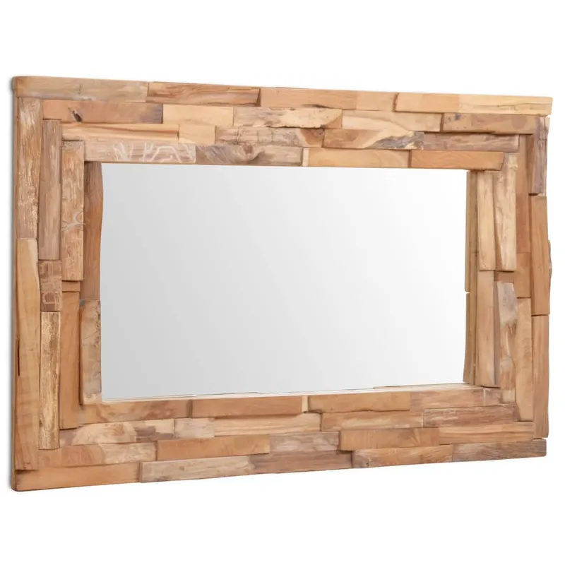 oglinda decorativa din lemn de tec, 90 x 60 cm, dreptunghiular