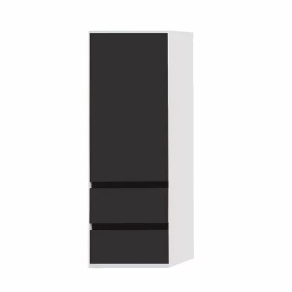 Dulap inalt suspendat cu usa si sertare KolpaSan Pandora mdf negru 130x45 cm
