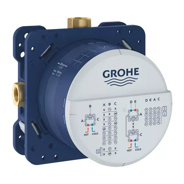 Unitate instalare incastrat Grohe 35604000, 1 bar, 176 mm, 145 mm, 2 functii palarie dus, 3 nr iesiri, 2 intrari