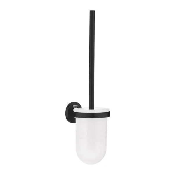 Perie WC Grohe 1024682430, 398 mm, 121 mm, 2 orificii instalare, pe perete, metal, sticla, perie wc, Negru