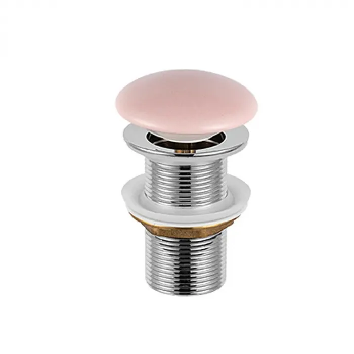 Ventil lavoar click-clack cu capac ceramic roz mat fara preaplin