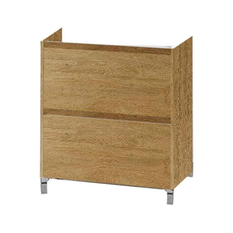 Mobilier stativ lavoar Fluminia Lizi 60, pe picioare, 2 sertare soft close, rovere naturale
