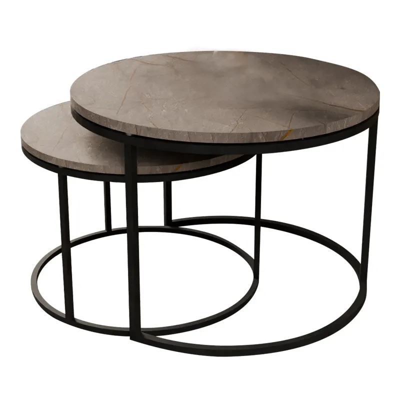 Set de 2 masute de cafea Solme, 60x60x40 cm - Gri inchis