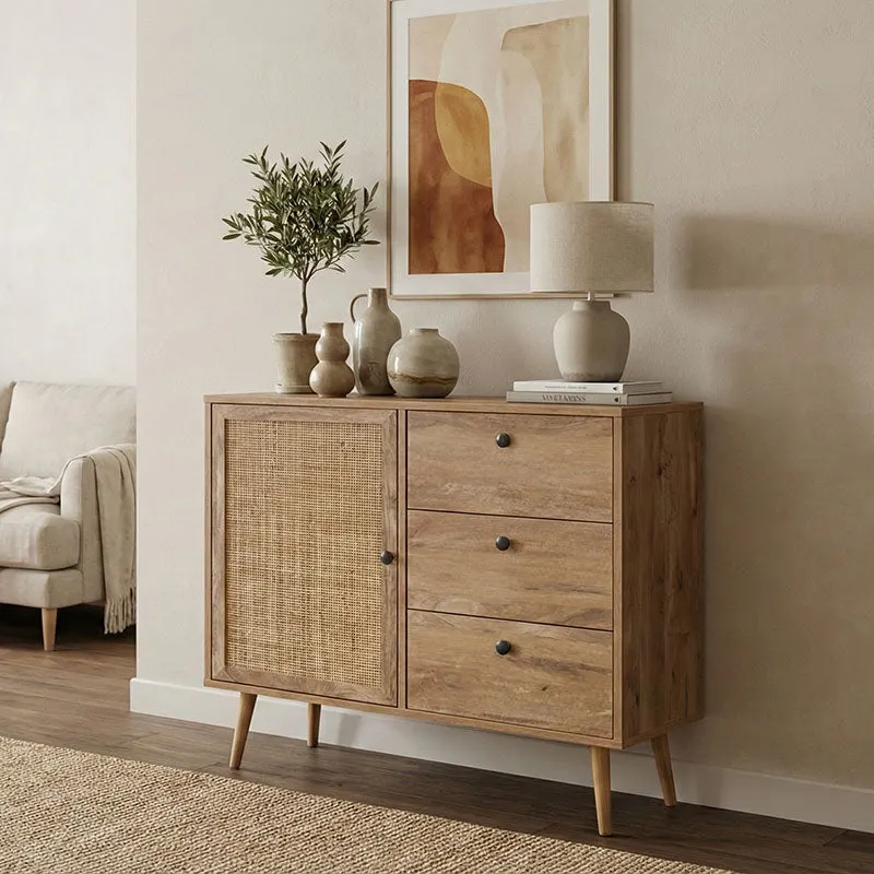 Bufet cu spațiu de depozitare Oslo, Lemn, Stejar, 85x39x79 cm - Stejar