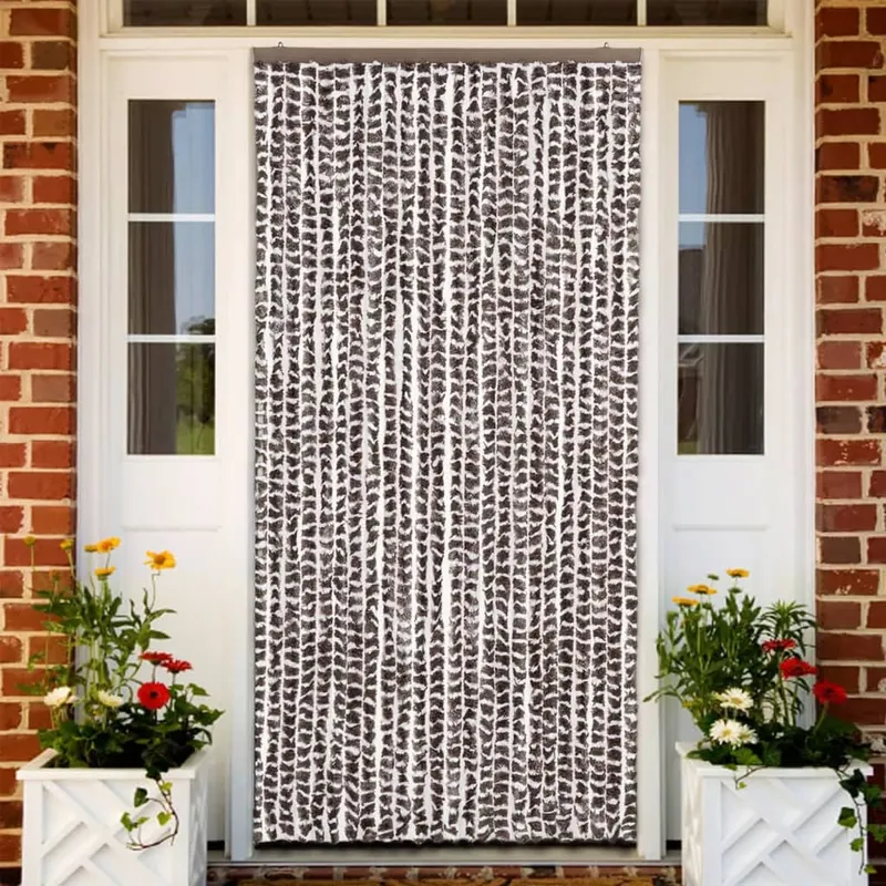 perdea pentru insecte, maro si alb, 100 x 220 cm, chenille