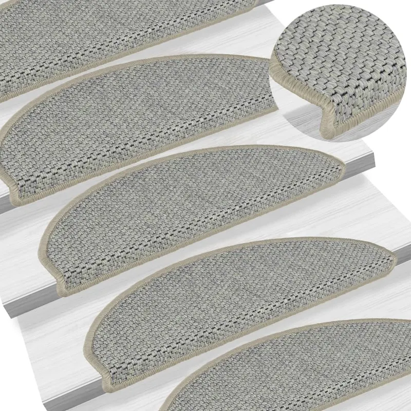 covorase scari autoadezive, 15 buc. verde 65x21x4 cm, sisal