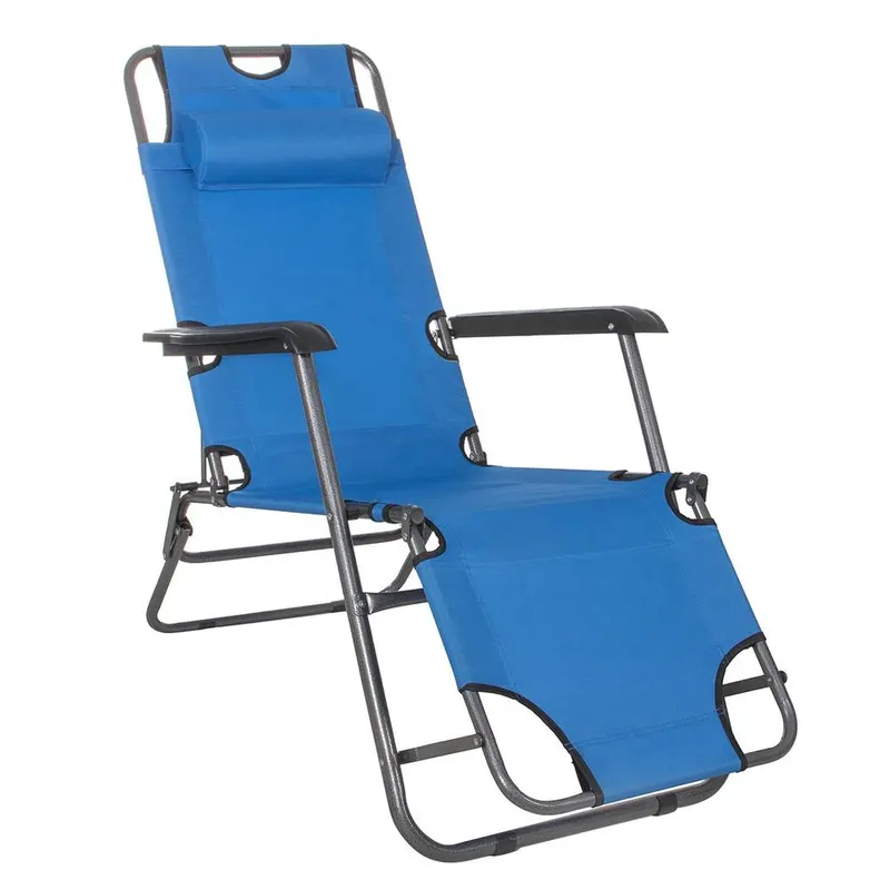 Sezlong pliabil GC4, Relax Zero Gravity, 80x60x153cm, Albastru deschis