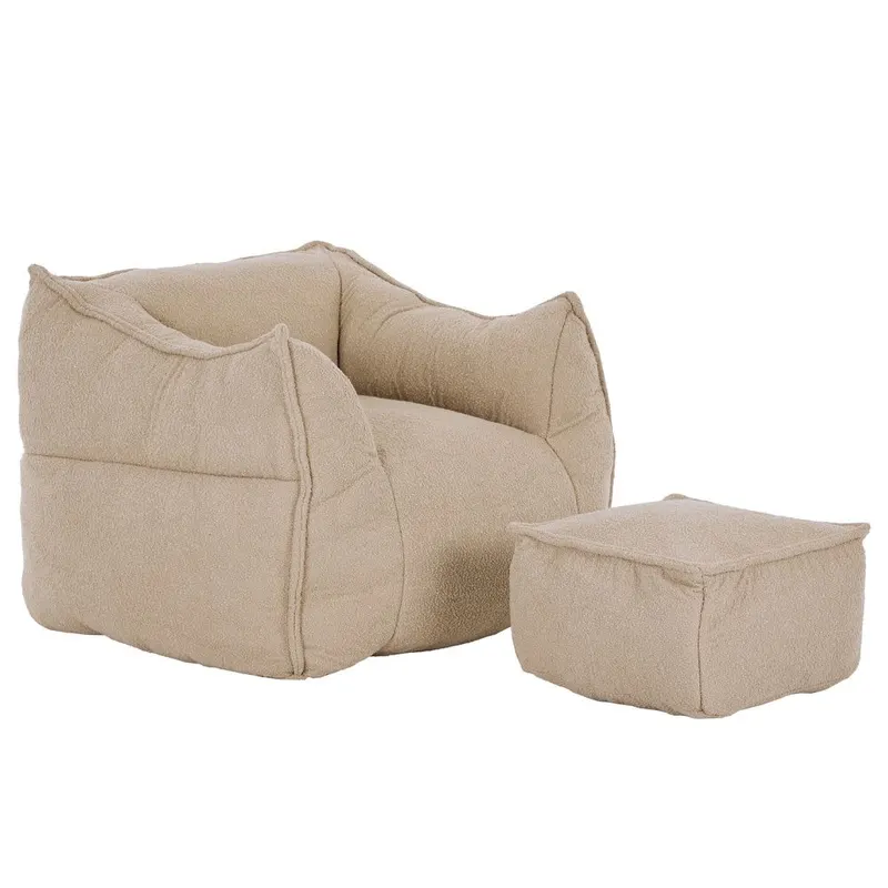 Fotoliu cu taburet SPONG - Beige