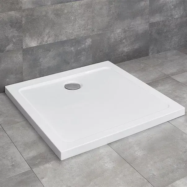 Cadita dus patrata Radaway Doros C 100x100 cm acril alb