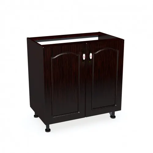 Corp inferior cu 2 usi 80 cm Zebra, Wenge/MDF Wenge Mustata, fara blat 80 x 82 x 50