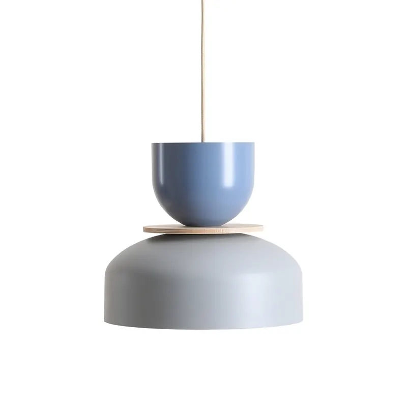Lampa suspendata BJORK - Albastru prăfuit + Gri / Deschis