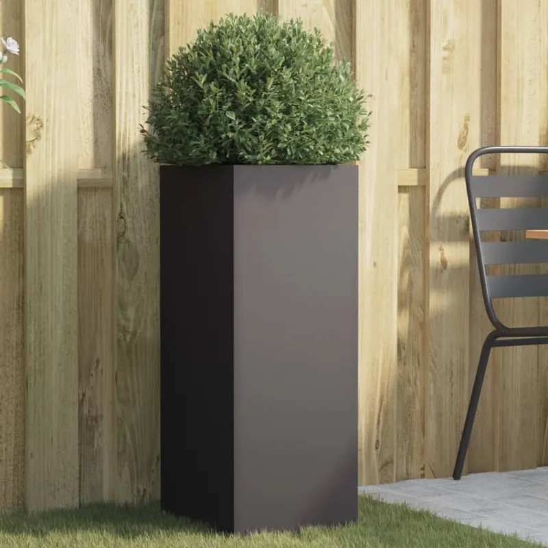 jardiniera, negru, 32x29x75 cm, otel