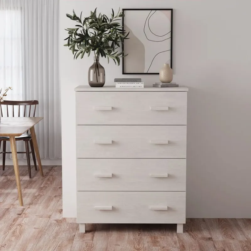servanta „hamar”, alb, 79x40x103,5 cm, lemn masiv de pin