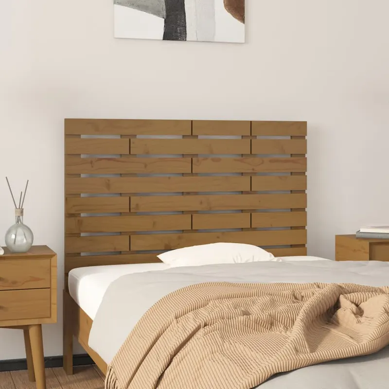 tablie de pat pentru perete, maro miere, 96x3x63 cm, lemn pin