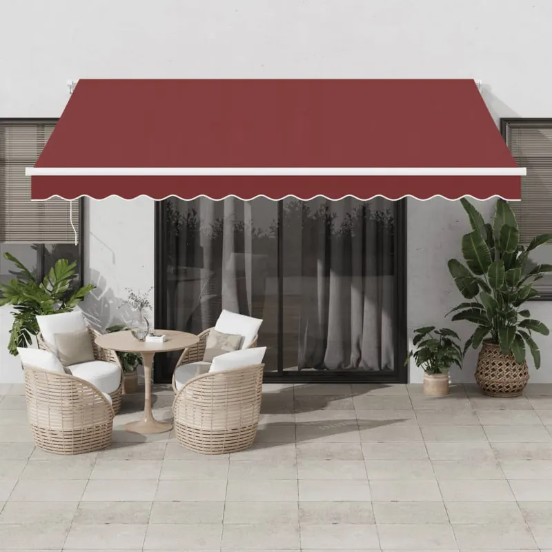 copertina retractabila manual cu led, visiniu, 400x300 cm
