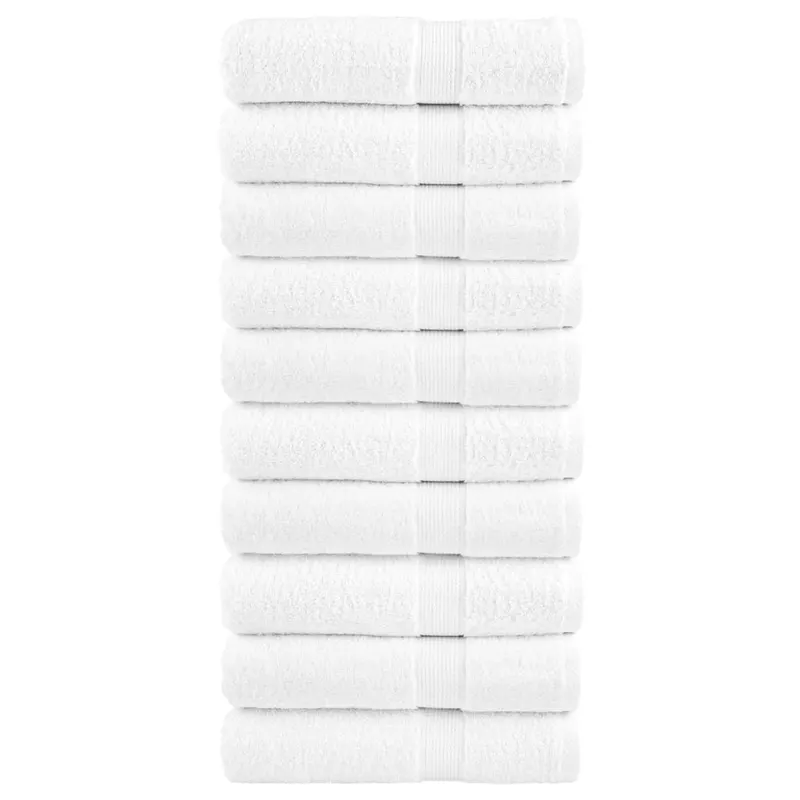 Prosoape maini premium solund 10 buc alb 50x100cm 600gsm