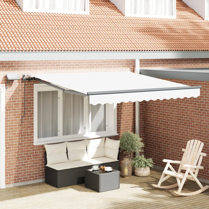 marchiza manuala retractabila cu led alb 350x250 cm, material de inlocuire pentru marchiza 3.5x2.5 m alb