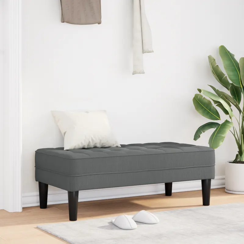 Banca gri intunecat 113x57x39 cm tesatura