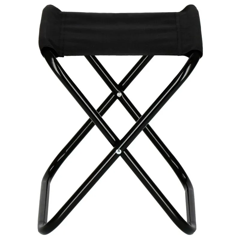 Scaun pliabil pentru camping sau pescuit, cadru metalic, maxim 100 kg, 26x26x34 cm, negru