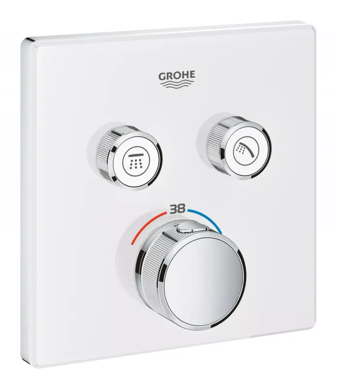 Unitate comanda Grohe Grohtherm SmartControl 29156LS0, 1 2 , aparent, termostat, 2 iesiri, necesita set fixare, alb