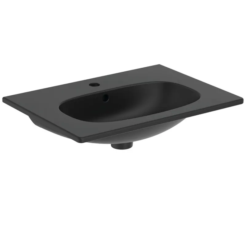 Lavoar incastrat negru mat 63 cm, dreptunghiular, Ideal Standard Tesi