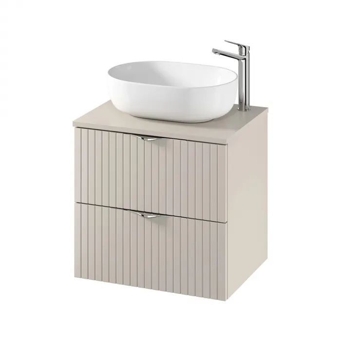 Dulap baie suspendat 60 cm pentru lavoar, casmir mat, MDF, Cersanit Tirso
