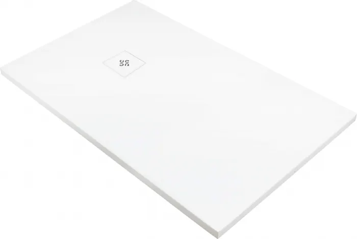 Cadita de dus dreptunghiulara, acril, slim, alb, 140x80x4 cm, Deante Silia