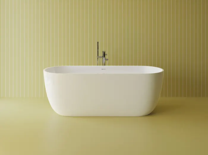 Cada freestanding ovala, compozit alb mat, interior lucios, 170x80x59.5 cm, Sophia