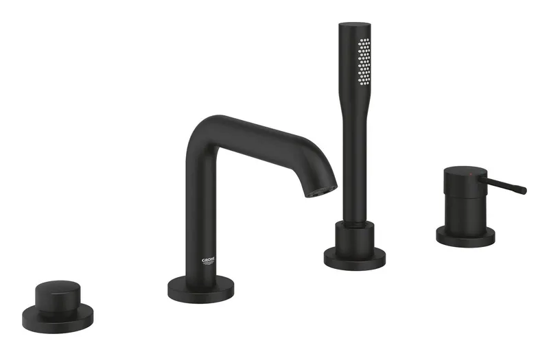 Baterie cada Grohe 25251KF1, Essence, incastrata, pe cada, set de dus, mat, negru