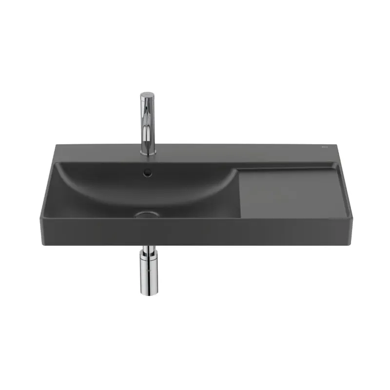 Lavoar Roca A327689080, 800 mm, 460 mm, 160 mm, 1 cuve, 1 nr orificii baterie, pe perete, interior zona montaj, Negru