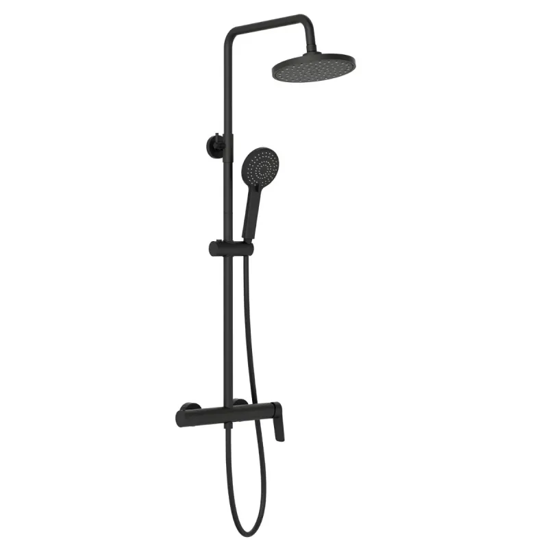 Sistem de dus Roca A5A976ENB0, 200 mm, 1 bar, 100 mm, 1.75 m, 1120 mm, 344 mm, 1 functii palarie dus, Negru