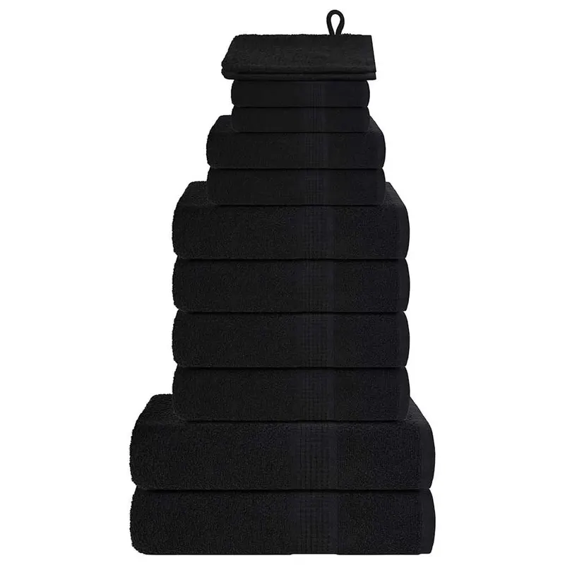 Set prosoape frogn 12 piese, negru, 360 g/m2