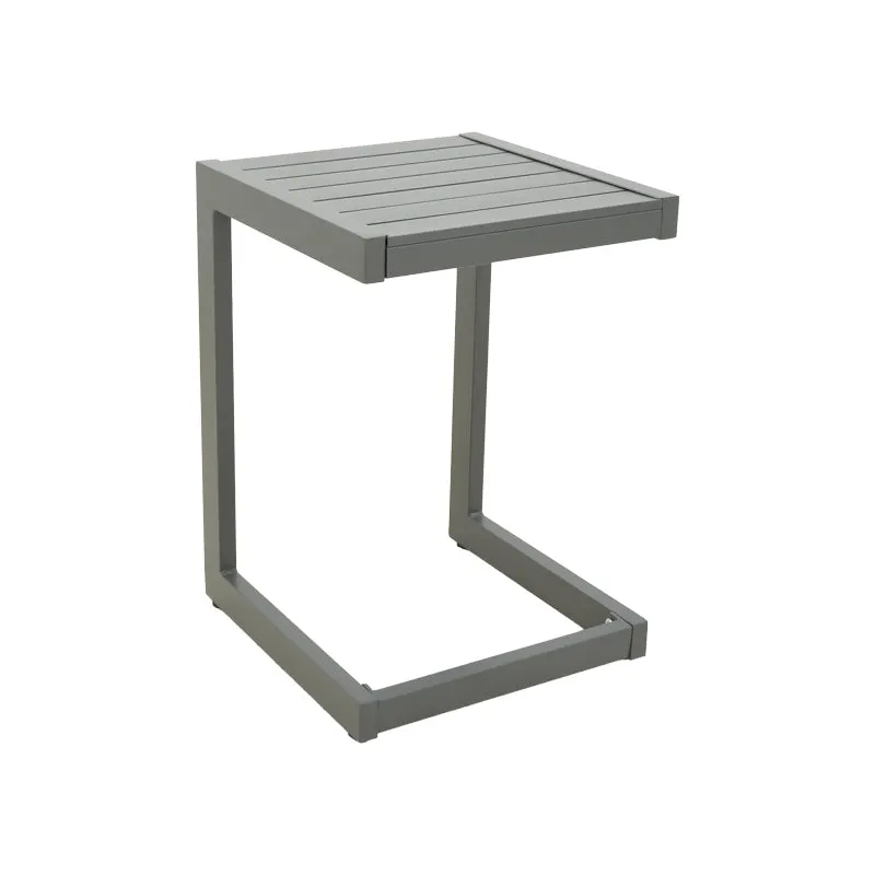 Masuta de exterior Aether din aluminiu, Alb - Antracit, 38x37x53 cm - Antracit