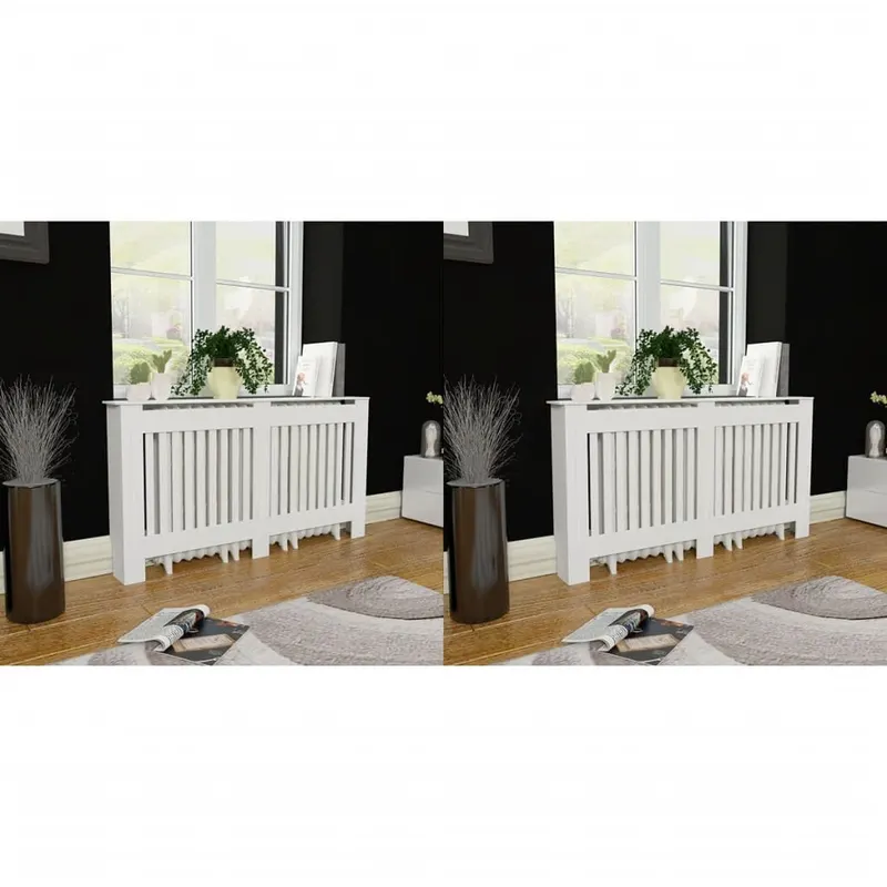 masca de calorifer, 2 buc., alb, 152 cm, mdf