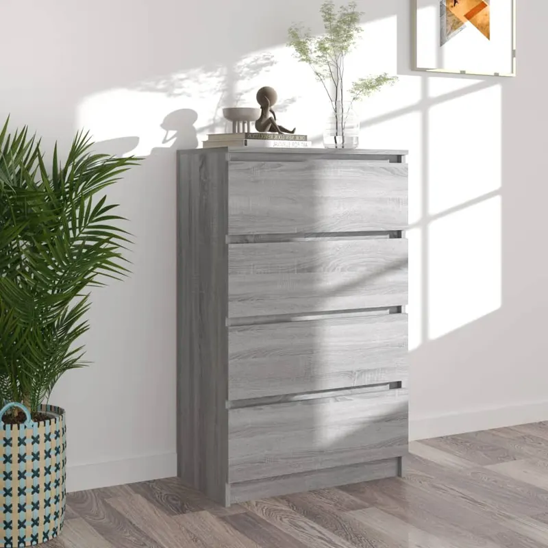 servanta, sonoma gri, 60x35x98,5 cm, lemn prelucrat