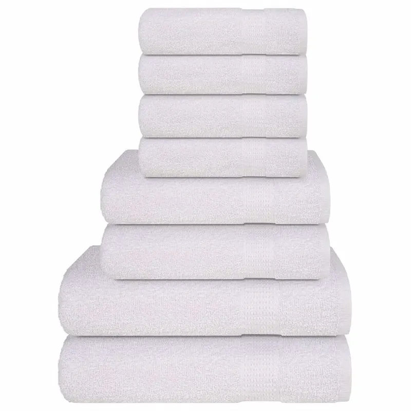 set prosoape 8 piese alb 360 g/m2 100% bumbac