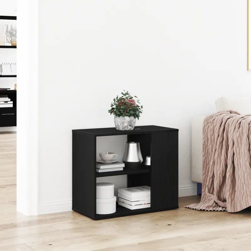Bufet negru stejar 60x30x50 cm lemn prelucrat