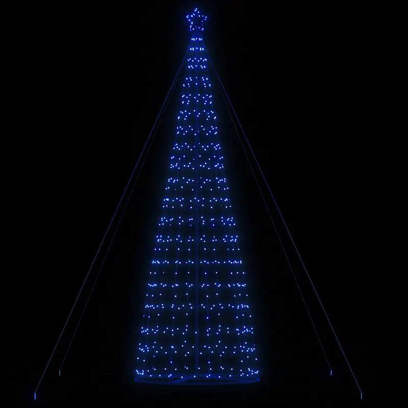 con de lumina brad de craciun, 1534 led-uri, albastru, 503 cm