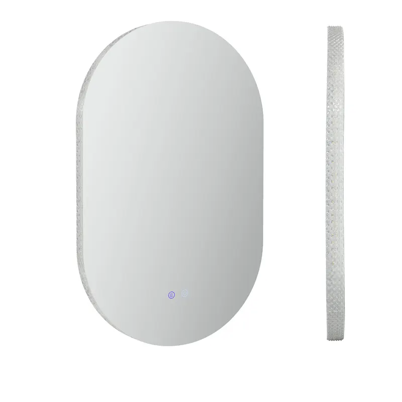 kleankin Oglindă de Perete cu Lumină LED în 3 Culori și Funcție Anti-Aburire, 81x51x4.5 cm, Transparent