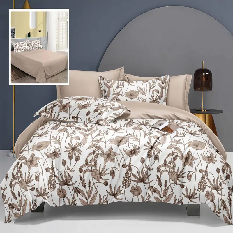 Lenjerie de pat elegance 6 piese cu cearsaf (lec3)